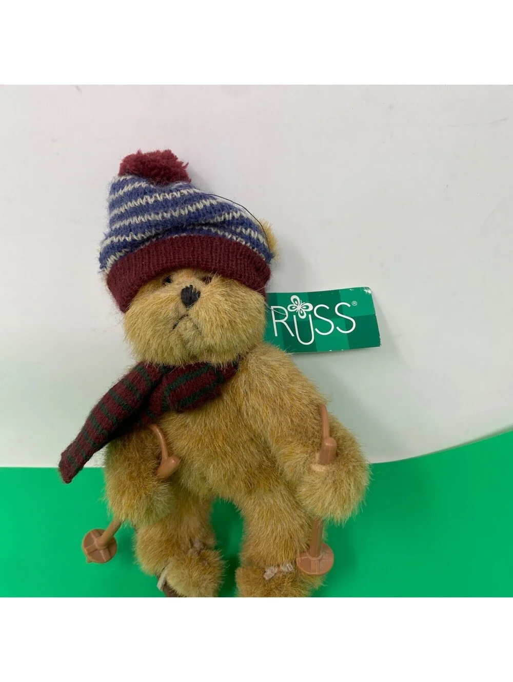 RUSS BERRIE Jointed SKIING Teddy Bear 8